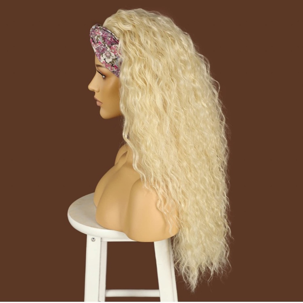 Brand new headband wig 24 inches human blend soft hair - Picture 3 of 6